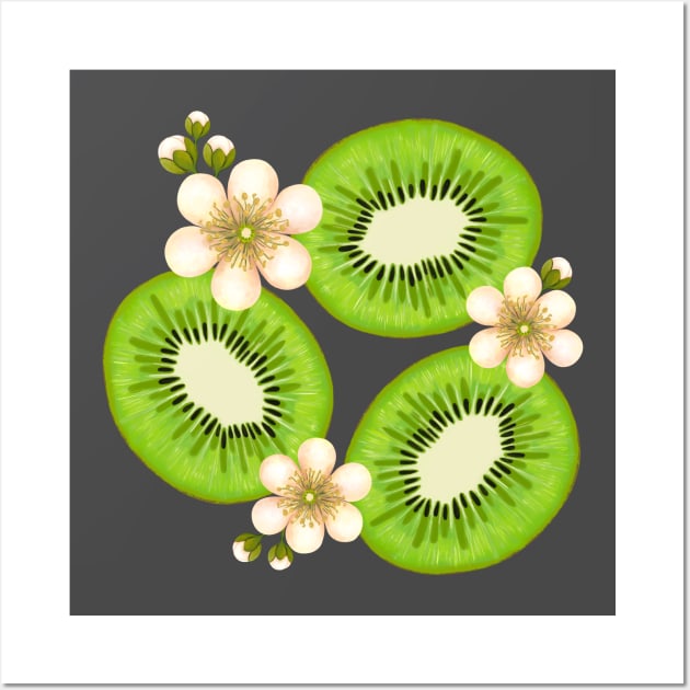 Kiwi Slices Floral Wall Art by Kraina